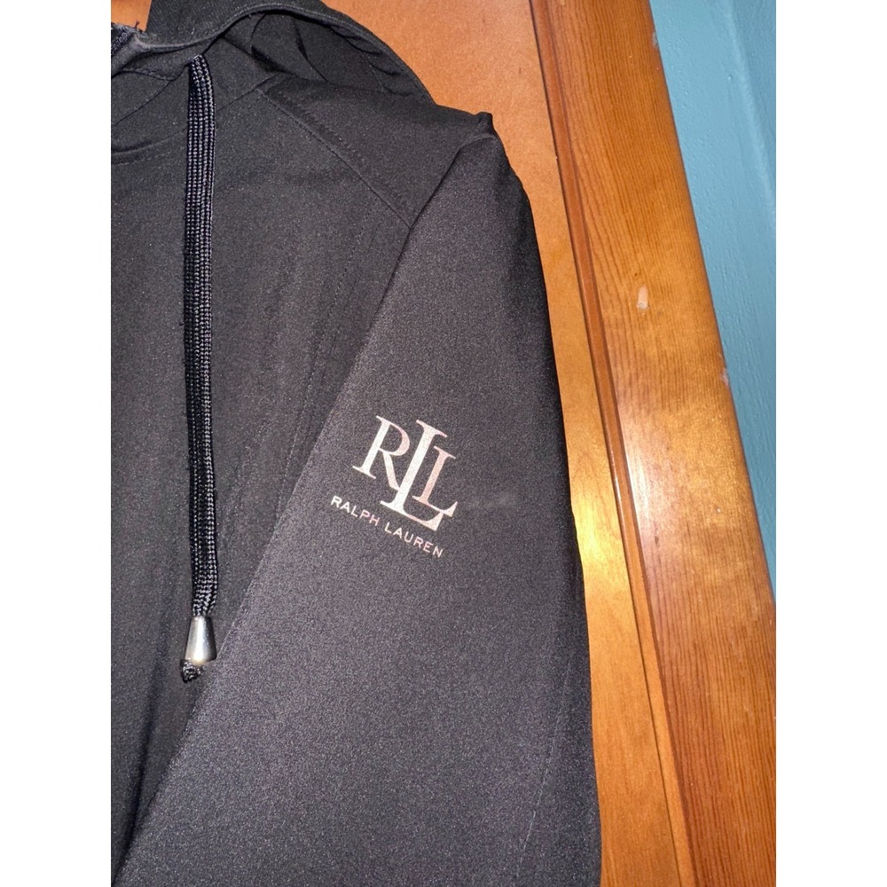 LRL Ralph Lauren Womens Long Black Softshell Hooded Coat Small - Picture 7 of 12